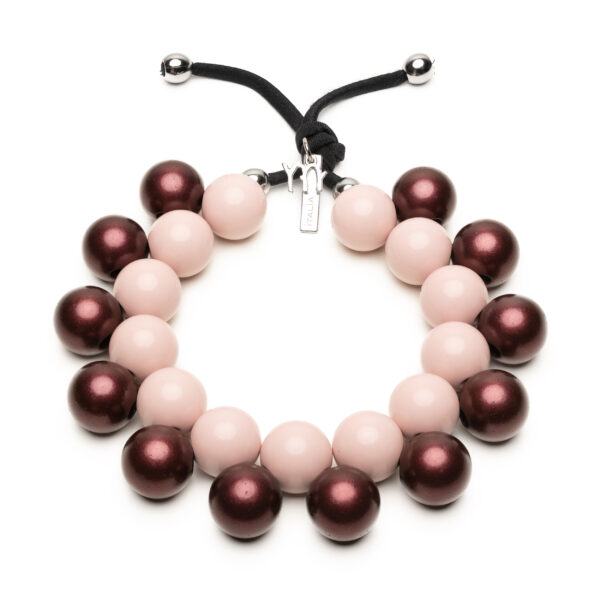 Collana Combo Balls - Rosa cipria – Bordeaux metal 01