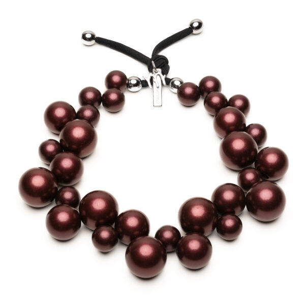 Collana Mix Metal Bordeaux