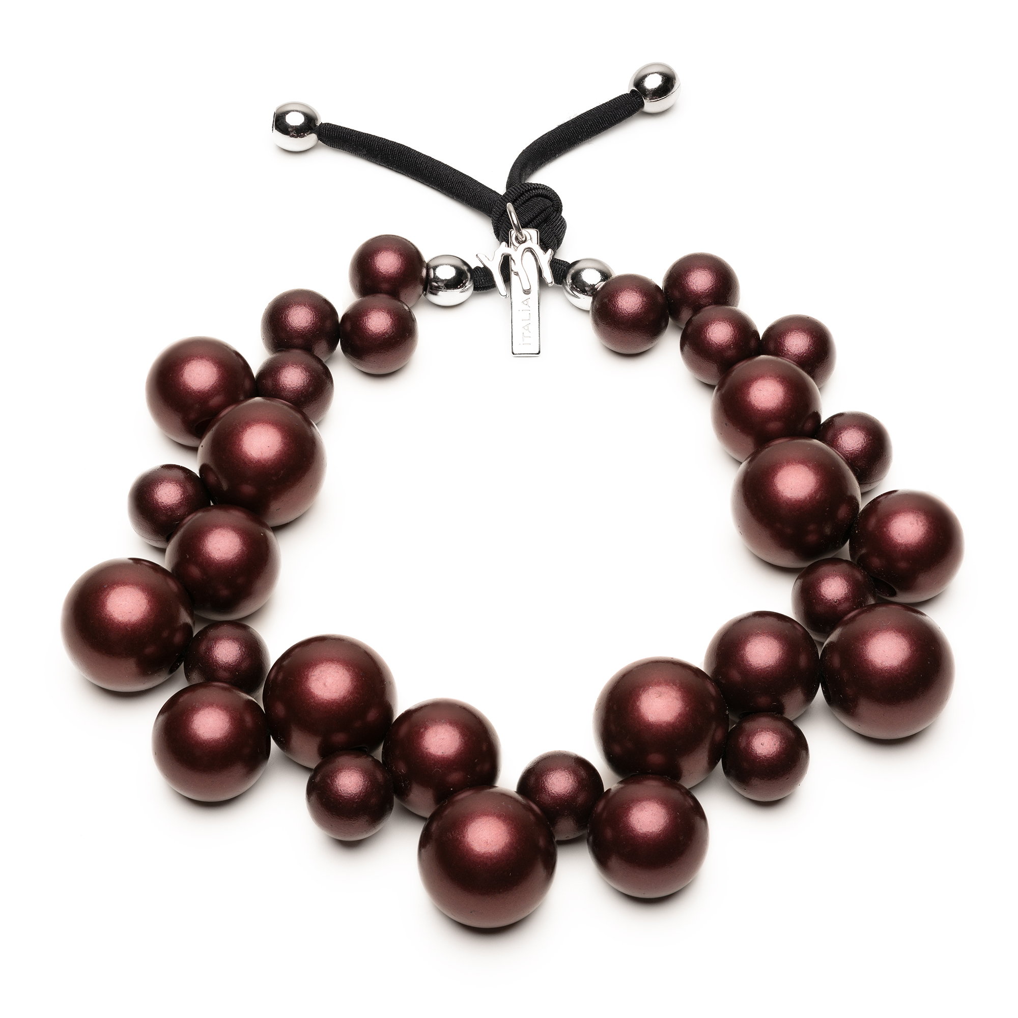 Collana Mix Metal Bordeaux